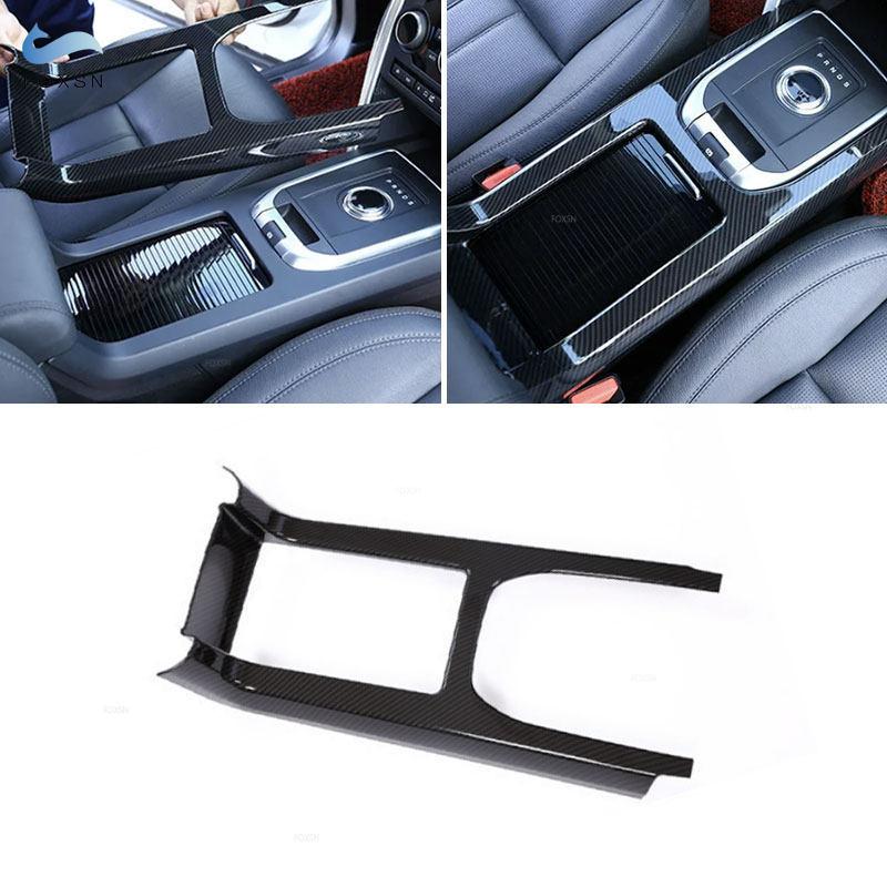 For Land Rover Discovery Sport 2015 2016 2017 2018  Cabon Fiber Texture Car Center Console Gear Shift Panel Cover Frame Trim