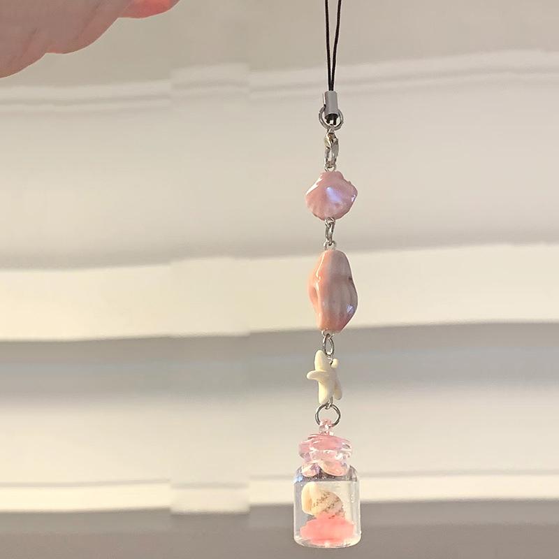 Transparent Keychain Cute Wind Chime Pendant Keyring Mobile Phone Lanyard Kawaii Bag Decorative Accessories Home Decorations