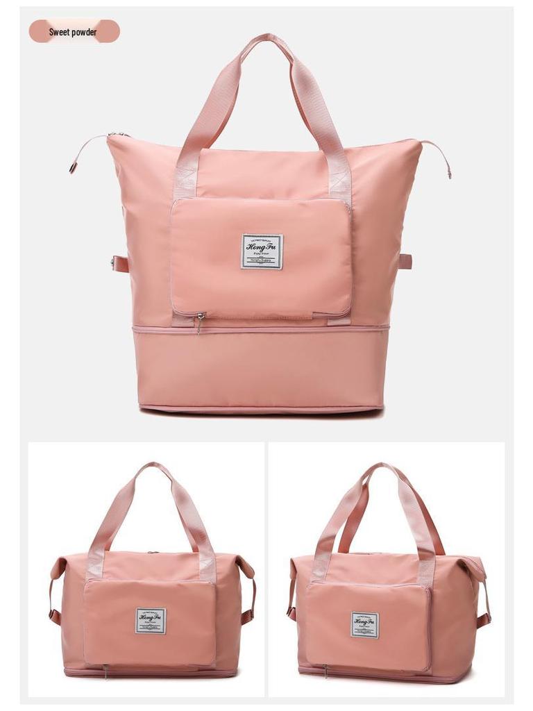 Skládací cestovní taška: Přenosná taška na jógu a fitness s oddělením na mokré a suché věci pro krátké výlety