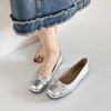 New Elegant Bowknot Ballerina Women's Flats Round Toe Comfort Slip-On Ladies Loafers Leather Single Mules Shoes Zapatos Mujer