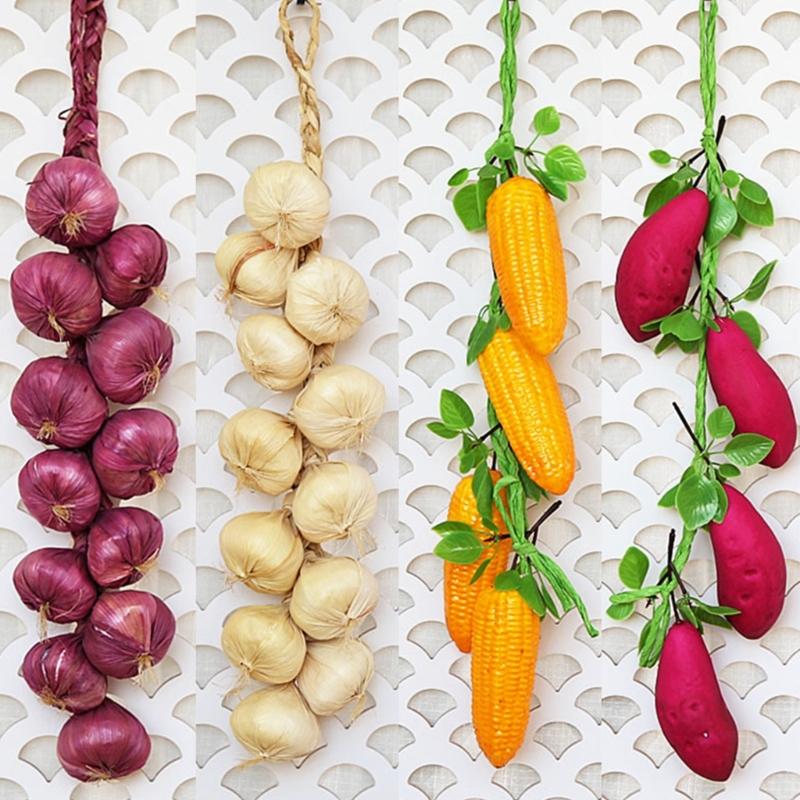 Artificial Vegetable Fruit String Vine for Home Wedding Garden Decoration Hanging Garlands Wall
