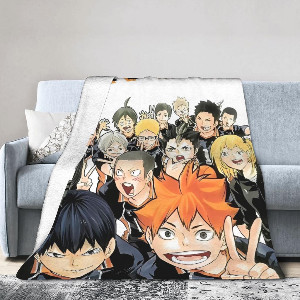 Haikyuu Anime Coperta Plaid in Flanella Coperta Manga di Pallavolo per Letto Camera da Letto Tappeto da Letto Ultra Morbido,