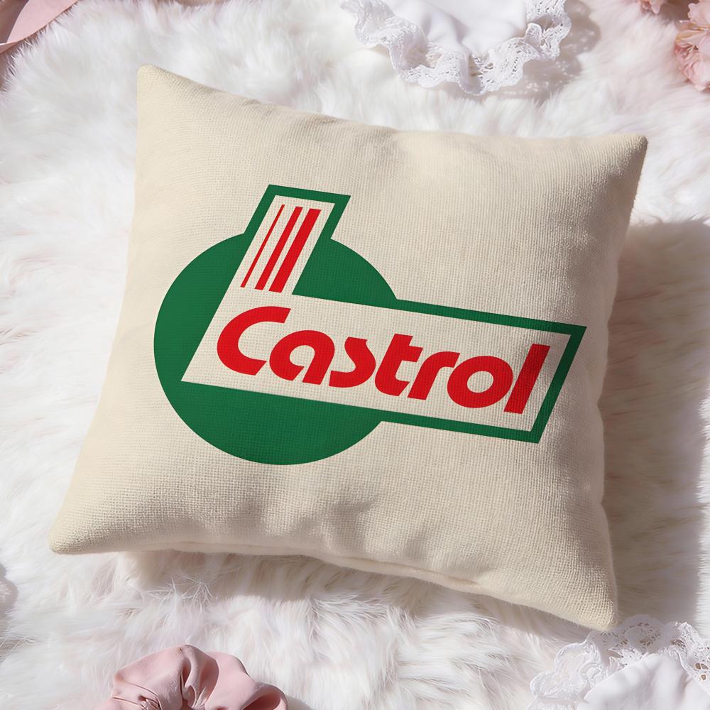 Logo C-Castrol Cushion Cover Premium Comfort Reversible Pillow Cove -Two in One Design for Any Room & Car Interior