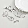Silver Color Hoop Earrings for Women Stainless Steel Ball U-Shaped Earrings Round Earrings Geometric Party Jewelry Gifts