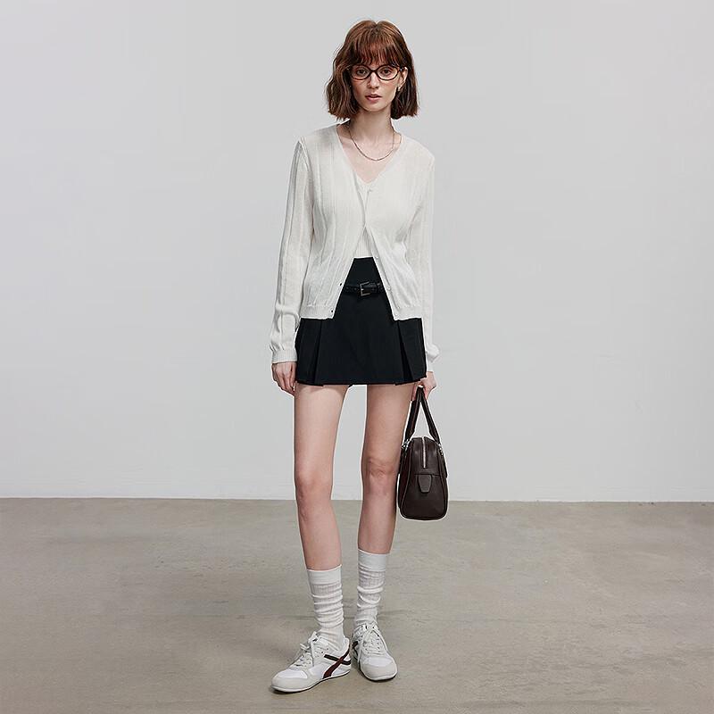 Women's V-neck Ribbed Knit Cardigan