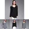 Simple Solid Color Off Shoulder Design Women Long Sleeved Top For Fall Comfort