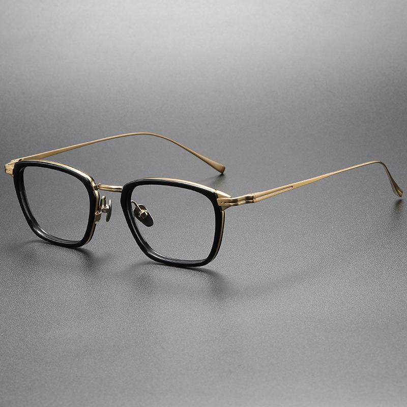 Top Quality Handmade Acetate Titanium Glasses Frames Men Women Luxury Transparent Square Eyeglass Frame Business Eyewear