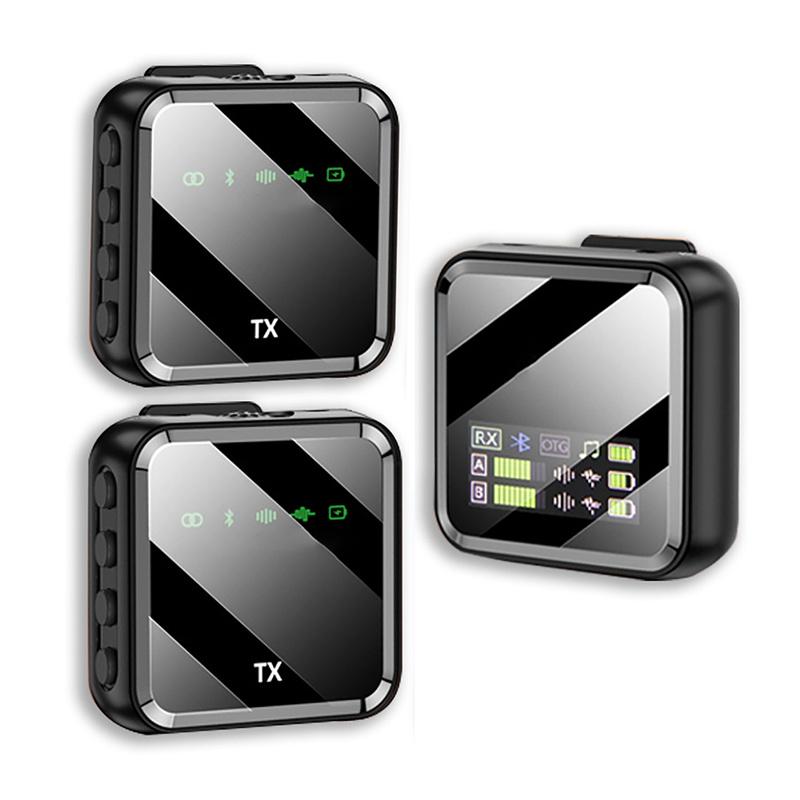 Drahtloses Lavalier-Mikrofonsystem, Bluetooth-Audio-/Video-Sprachaufzeichnungsmikrofon für iPhone, Android-Handy, Interviewkamera