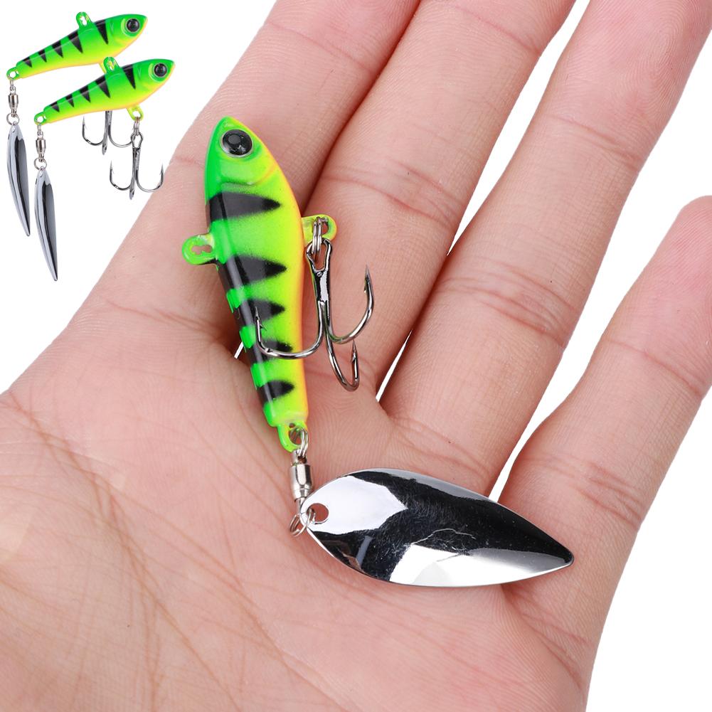 3pcs Artificial Fishing Lures Sequins Rotating Aluminum Hard Bait for Fishing Long ShotBlack Green