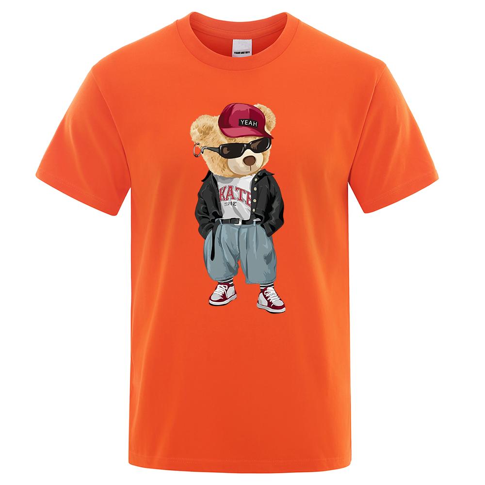 Men 2024 Fashion Ted Bear T Shirt Pure Cotton Tops Tee Funny Men Short Sleeve Crewneck Tees Summer Oversized Female T-Shirts