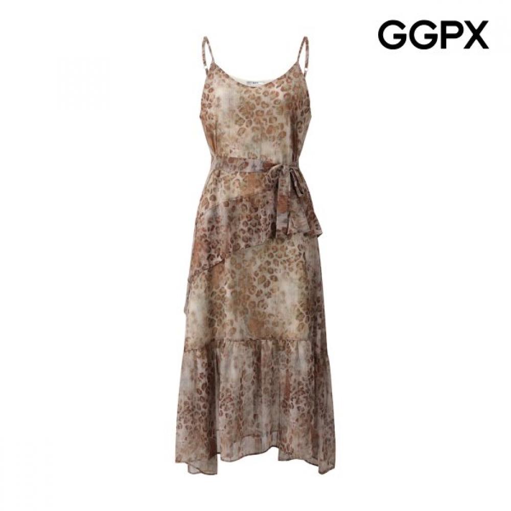Ggpx New York Women Leopard Ruffled Ribbon Bustier Dress Gq6op022f beige/F