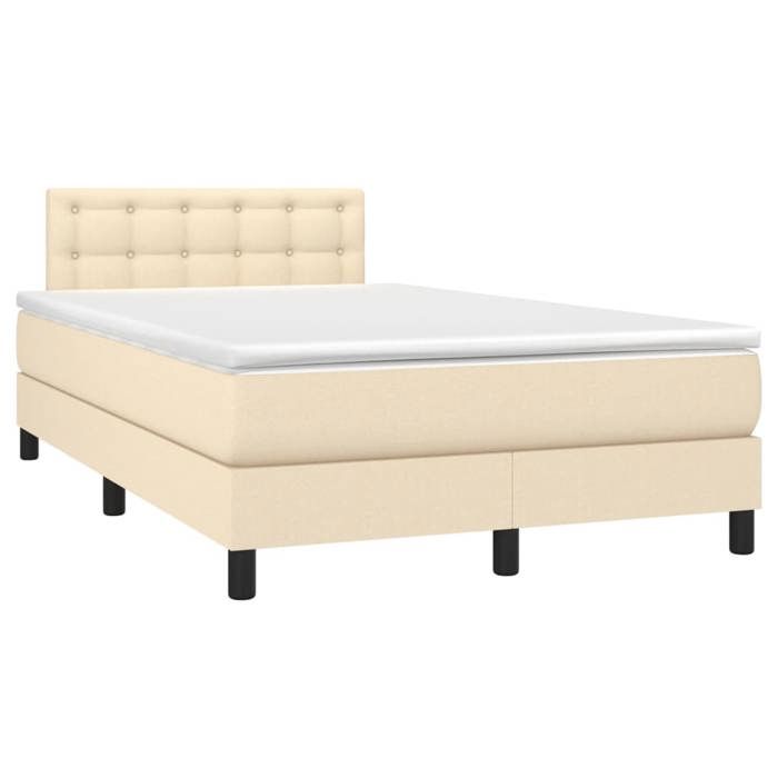 Maison Exclusive - Sommier à lattes de lit avec matelas Crème 120x200 cm Tissu