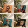 Fashion With Wreath Animals Pillow Case Pillowcase, Double-sided Printed, Sofa Cushion, Bedroom Headboard Pillow