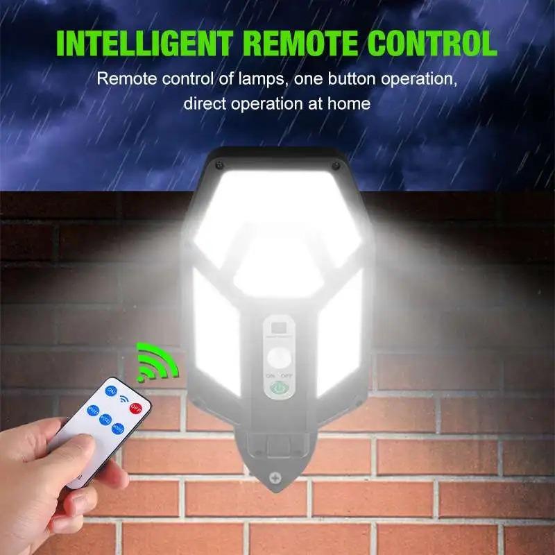Outdoor Solar Lamp Garden Sunlight Motion Sensor 8m Remote Control Solar Focus Wall Street Light Waterproof External Solar Lamp