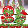 The Christmas Themed Party Decorations Supplies Set Plates Napkins Cups