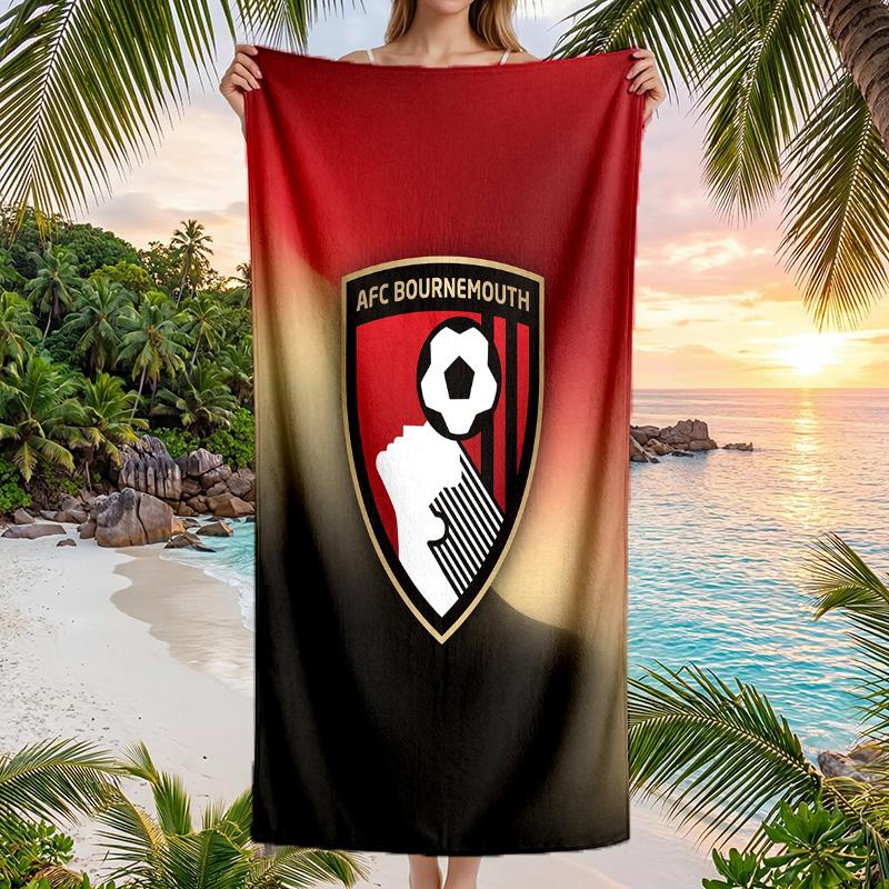 Bournemouth Football Beach Towel Soft Microfiber Summer Towel Quick Dry Absorbent Towel for Beach Swimming Pool Travel