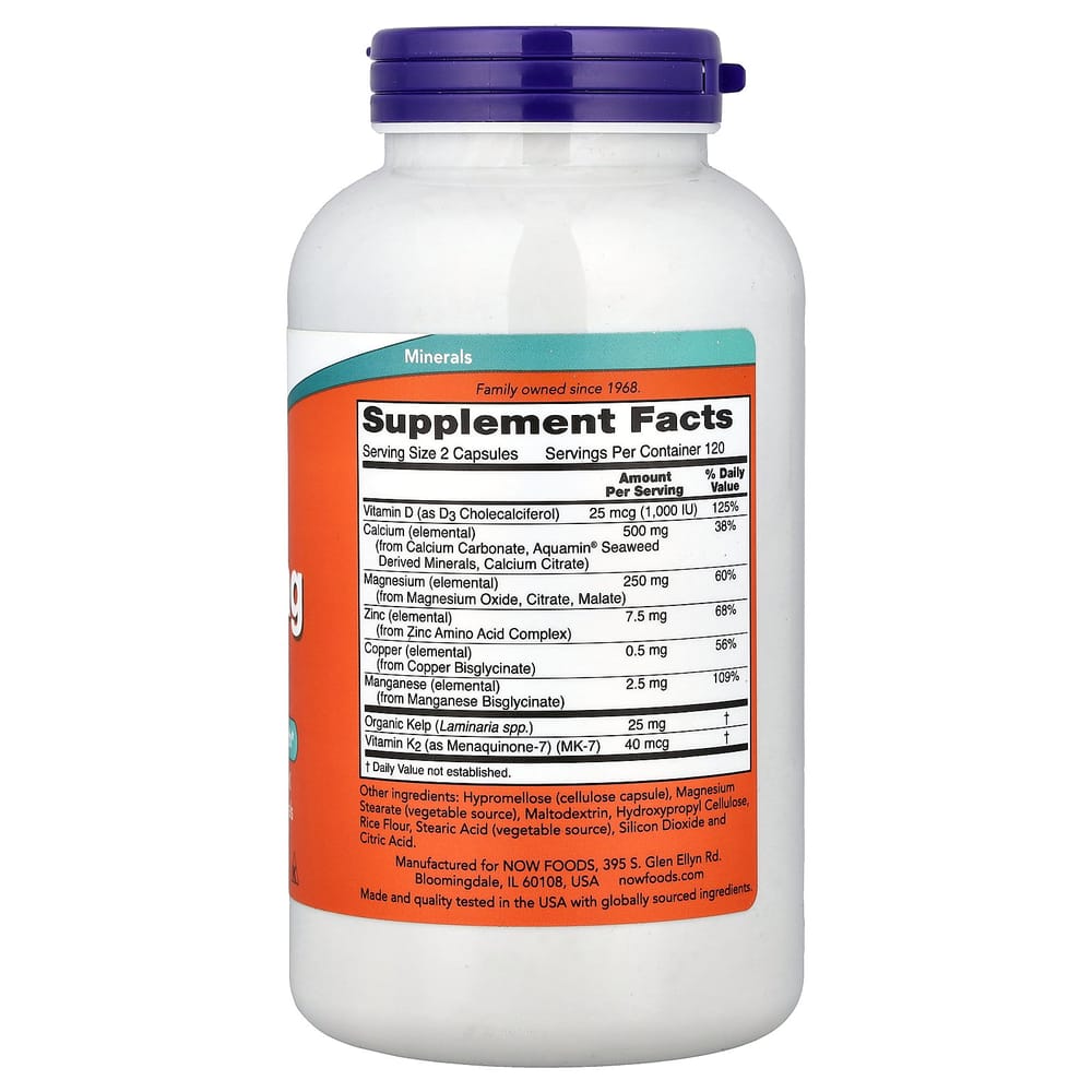 Now Foods Calcium Magnesium Minerals with Vitamin D 240 Capsules