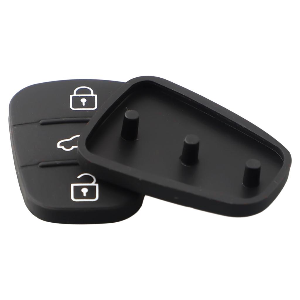 3 Buttons Remote Car Key Rubber Pad Fob Case Shell Black For Hyundai I10 I20 I30 For KIA Car Accessories