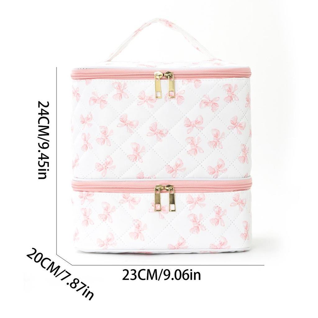 Feihong Portable Large-Capacity Double-Layer Makeup and Toiletry Bag
