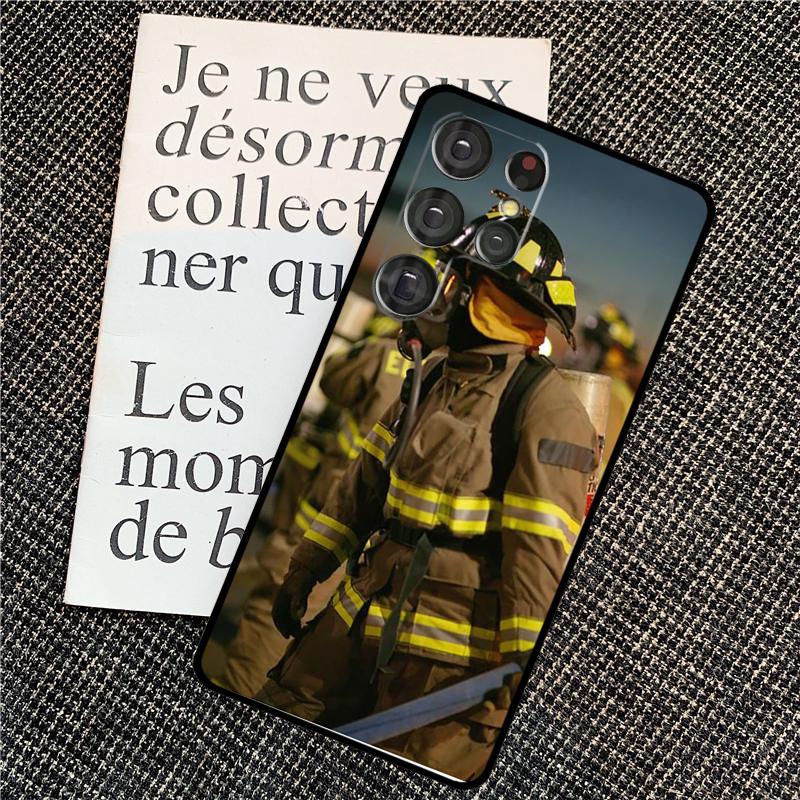 Cool Firefighter Heroes Fireman Case For Samsung Galaxy S25 Ultra S21 S22 S23 S24 Ultra S9 S10 S20 Plus S25 FE Back Cover