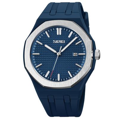 Einfache Silikon High School Schüler Sport Wasserdichte Armuhr Stilvolle Lässige Marke Analoge Quarz Uhr Großes Datum Leuchtend Geschenk Blau Herren