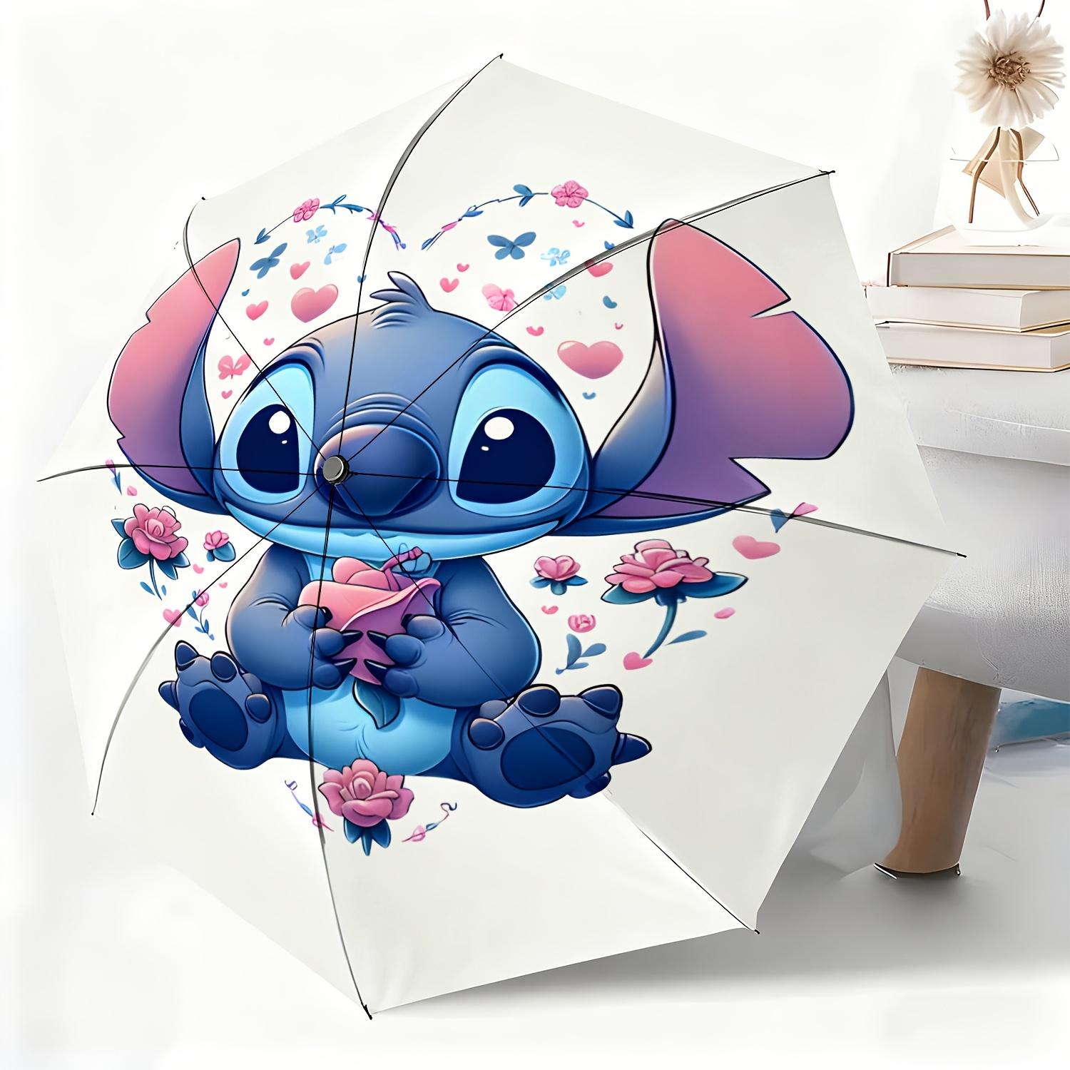 

A Fully Automatic Umbrella Featuring a Stitch Cartoon Design, Suitable for All Occasions As a Sun And Rain Umbrella, Portable (as the picture,Iron&8K)