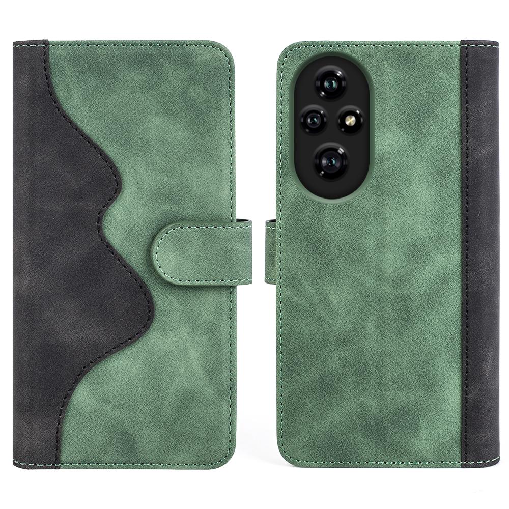 

Чехол-книжка для Honor 200 Pro 5G, кожаный чехол для телефона Green