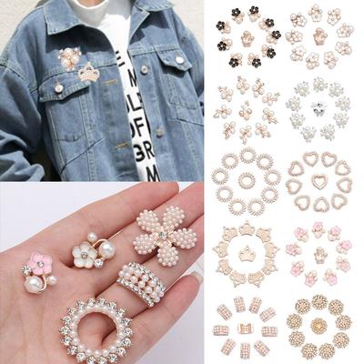 10 pièces bricolage artisanat cristal en forme de fleur strass boutons perle épingles à cheveux chapeaux pince perle bouton