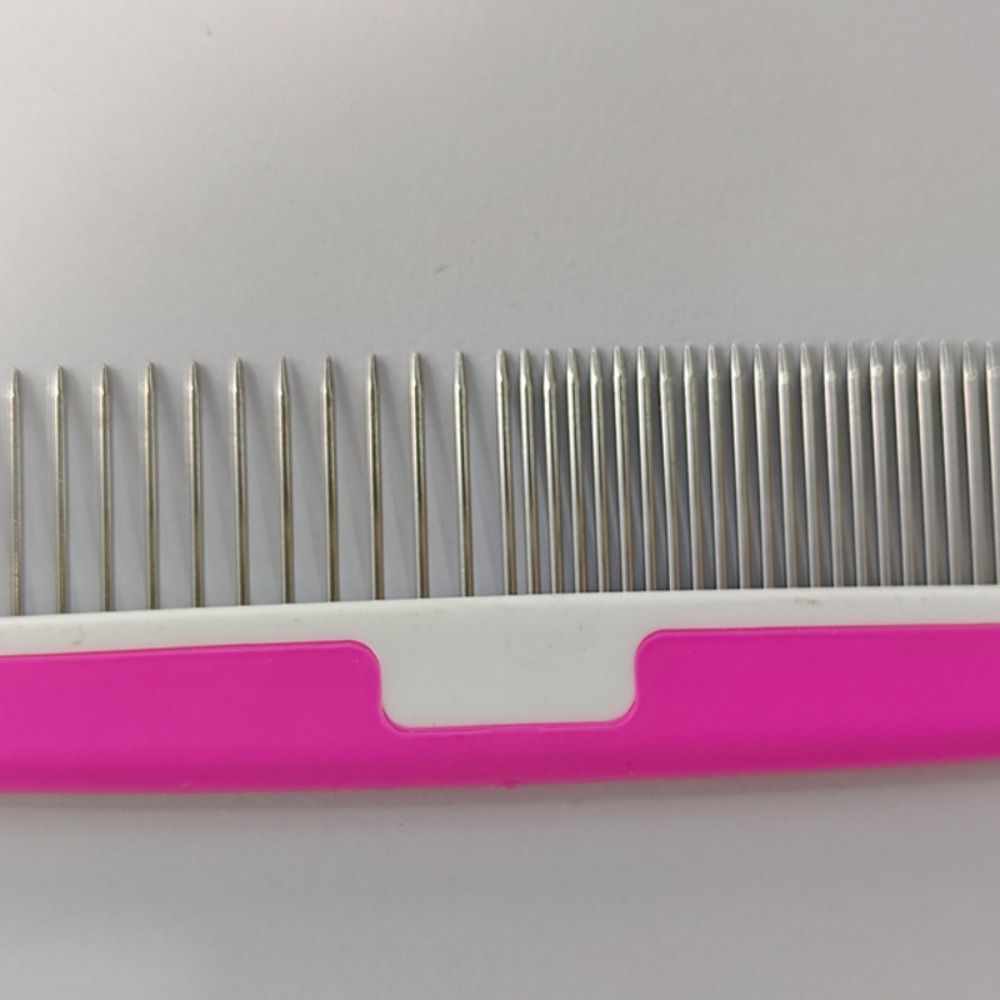 Stainless Steel Dog Cat Pin Comb Single Row Double Tooth Row Comb Grooming Shedding Tools Pet