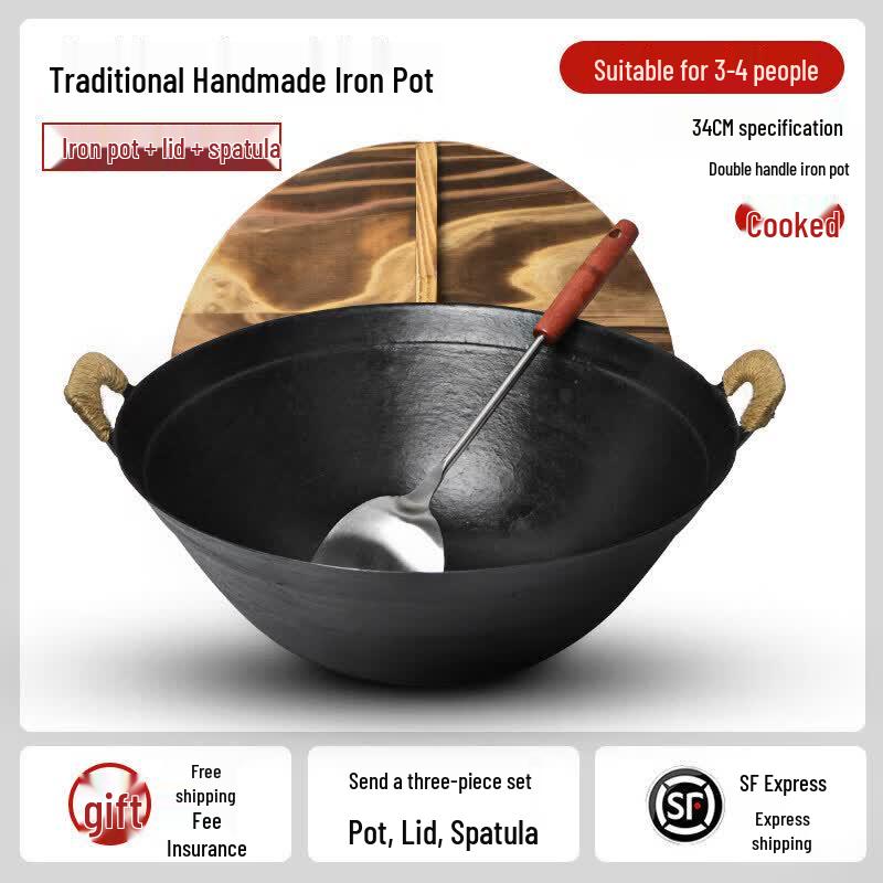 Zhangqiu Handmade Traditional Cast Iron Wok