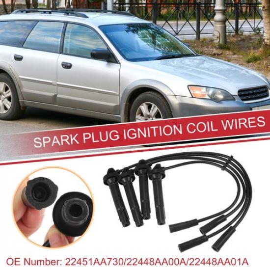 4pcs Spark Plug Wire Ignition Coil Cable No.22451AA730 for Subaru Baja Outback