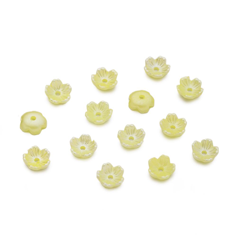 50pcs/Lots ABS Artificial Pearls Flower Beads Caps Spacer Beads for DIY Necklace Bracelet Phone Chain Jewelry Making Accessories