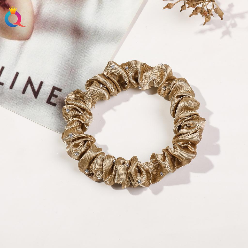 Satin Großes Scrunchie Einfarbig Kordelfarbe Dinza Pferdeschwanz Kugel Haargummi