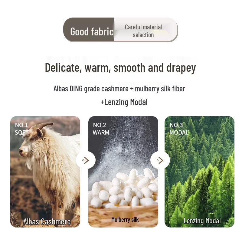 Modal Cashmere Silk Half Turtleneck Long-Sleeve Thermal Top for Women - Versatile Autumn/Winter Wear