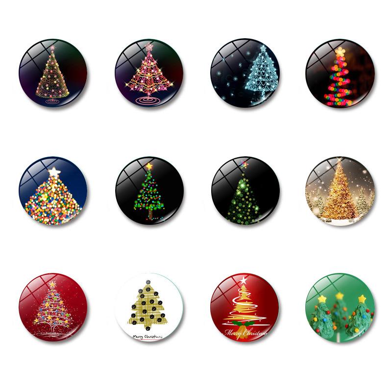 12pcs Christmas Decoration Crystal Glass Refrigerator Sticker Magnetic Sticker Home Decoration Whiteboard Sticker Christmas Gift