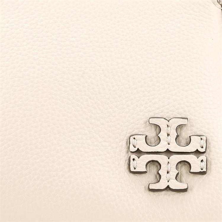 Tory Burch Mcgraw Logo Pebbled Leather Tote Bag Women Handbags White 134507-724