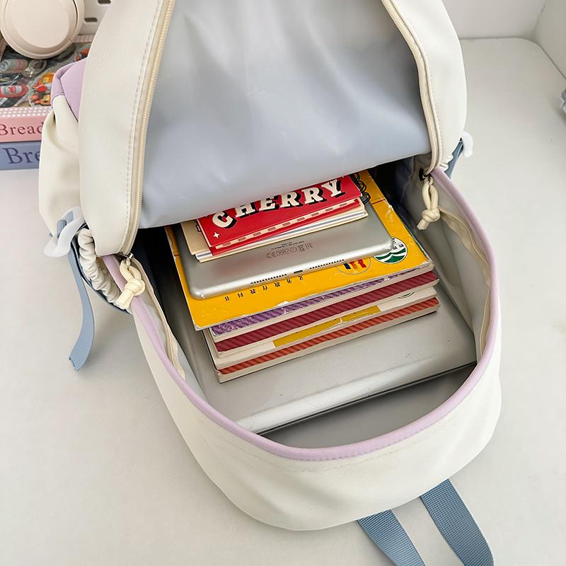 Sac d'école étudiant couleur contrastée Filles Sac à dos de campus Sac à dos pour ordinateur