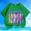 Boys' and Girls' Fashionable Vampire Hunting Girl Group Boys' Group Shirt, Summer Children's Casual Pure Cotton T-shirt