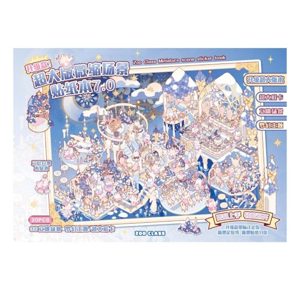 Large Size 3D Scene Sticker Horizontal Stacking Sticker Book Mini Scenery Stickers  Children Gifts