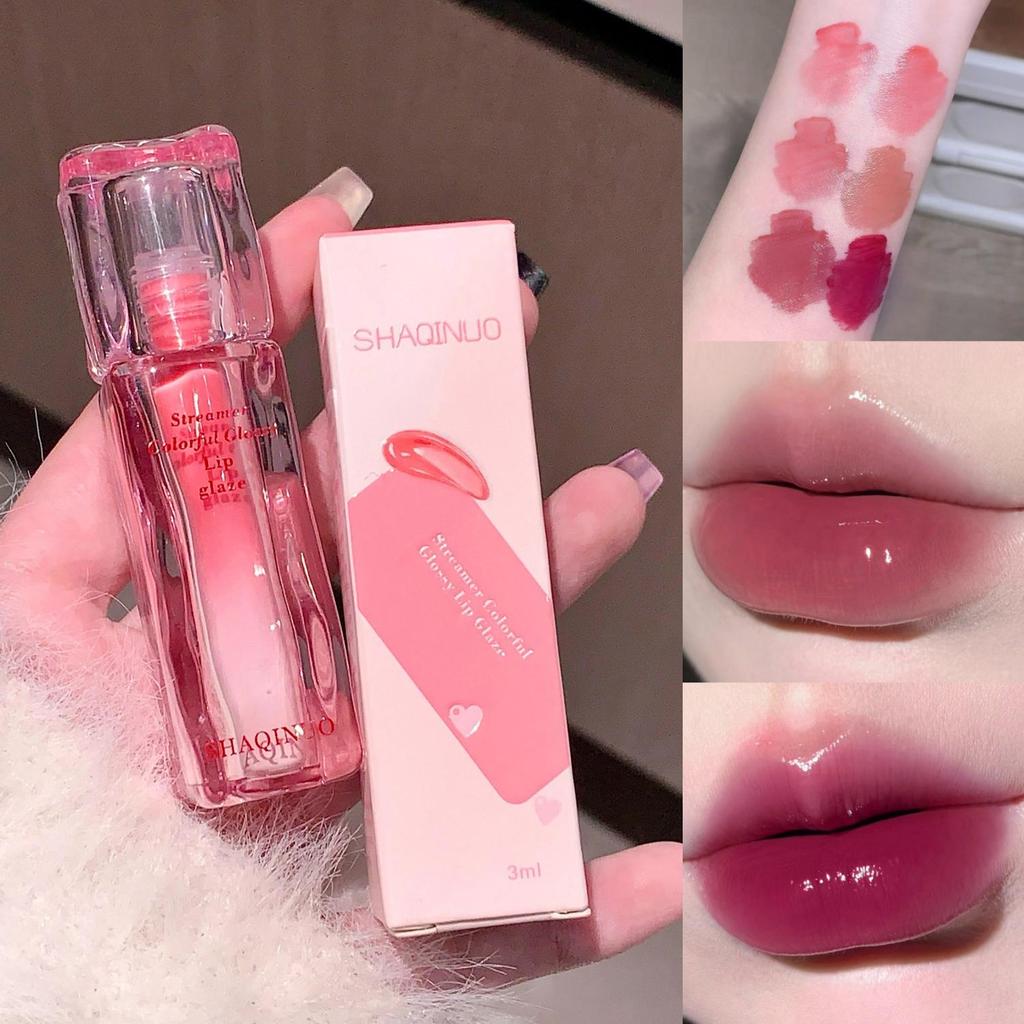 SHAQINUO High Shine Glossy Lip Glaze Plumping Mirror-like Finish Lip Gloss Non-Drying For Different Occasion