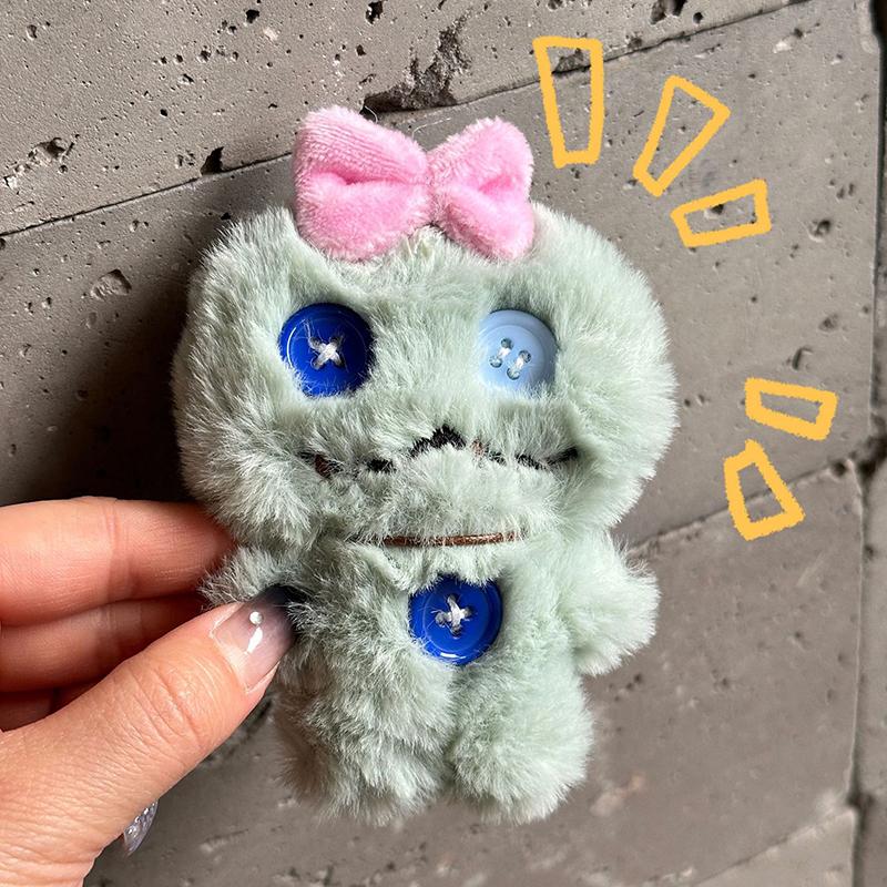 Niedlicher Plüsch Cartoon Plüsch Schleife Puppenanhänger Weich und niedlich Mädchen Rucksack Dekoration Anhänger Puppe Student Geschenk