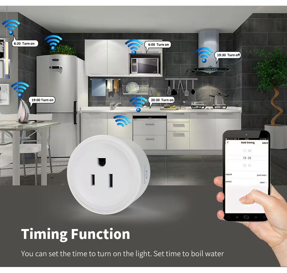 US Graffiti WiFi Smart Socket Timer, Alexa Compatible, App-Controlled for a Cozy Life