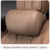Luksuriøs Nappa Skinn Bilsete Hodestøtte Universell Bilinteriør Sete Beskytt Nakkepute Myk og Luftig, Passer for Alle Årstider