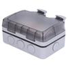 Outdoor Waterproof Socket Wall Electrical Outlets IP66 Weatherproof Box 2 Gang UK Style 250V