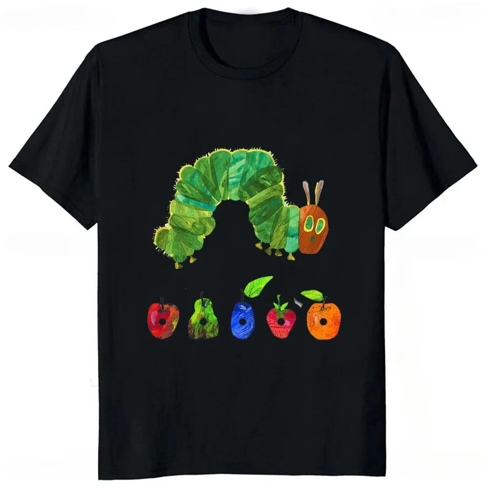 Caterpillar Print Tshirts for Women Summer Casual Fashion Harajuku Funny Loose Streetwear Tops Crew Neck Short Sleeve Tshirts