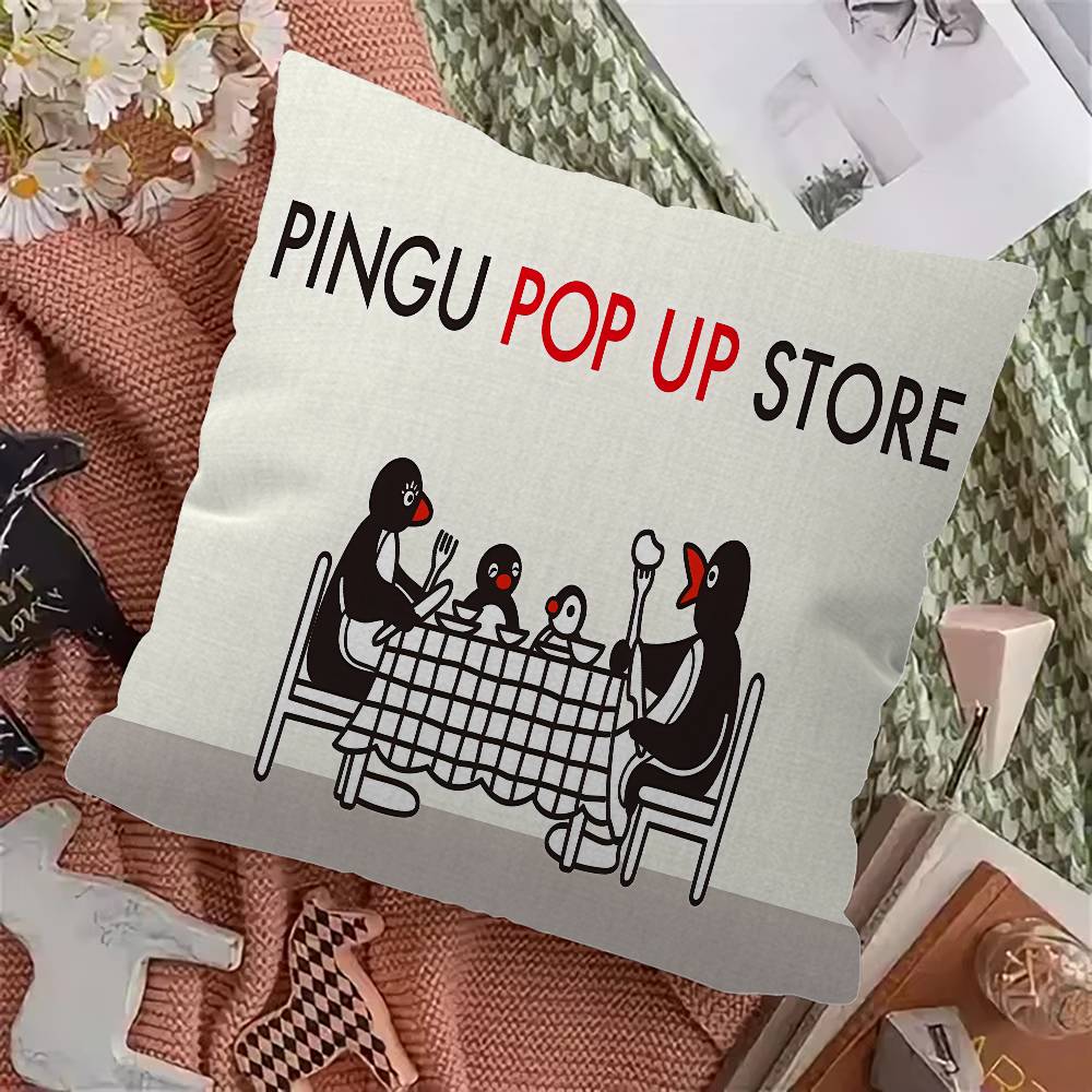 Pingu Pinga Penguin Cushion Cover Pillow Cover Decor Pillowcase Printed Cushion Case for Couch