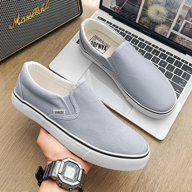 Low-top men's canvas shoes men's shoes breathable one-pedal casual board shoes men's large-size shoes labor insurance shoes