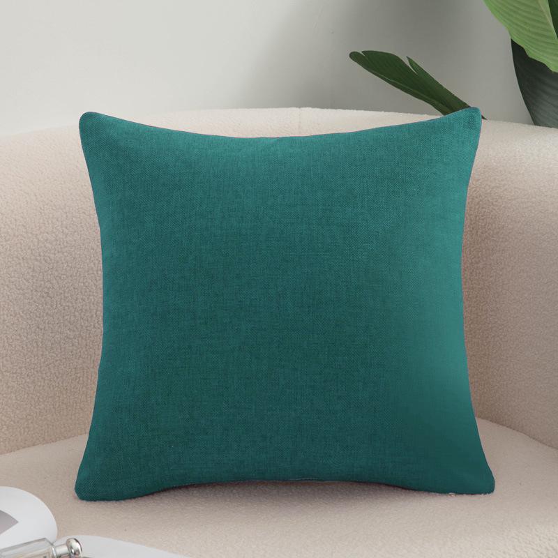 Modern Minimalist Solid Color Cotton Linen Throw Pillow for Sofa, Bed, or Office - Square Lumbar Cushion