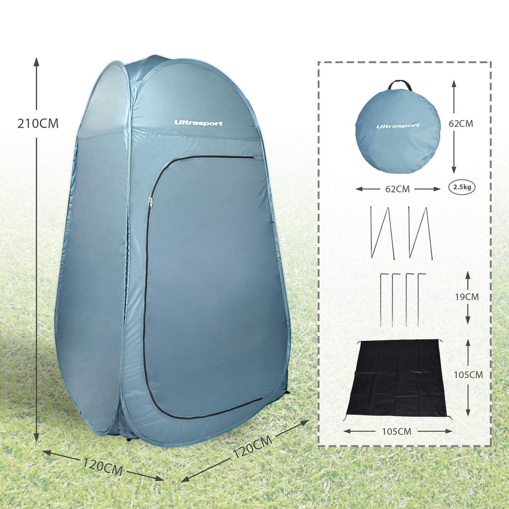 Ultra Sports Changing Tent, Pop-Up, 1-Person, Includes Poles, Pegs, and Storage Bag, Medium Size