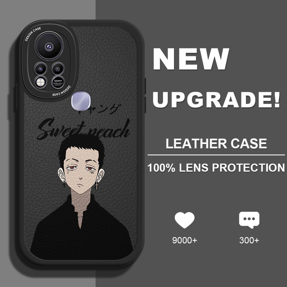 

Тонкий кожаный чехол с мультяшным узором, мягкий силиконовый чехол из искусственной кожи для iPhone Samsung Huawei Honor Xiaomi Redmi OPPO Realme Vivo Vivo Y91C/Y1S чёрный